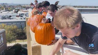 ODU students celebrate Halloween with pumpkin drop