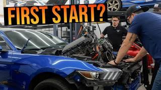 Putting the built motor into my mustang (First start?)