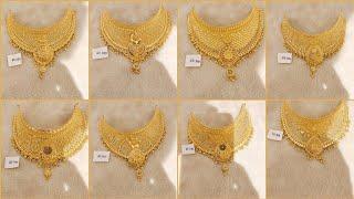 Latest new yellow gold choker necklace designs 2024