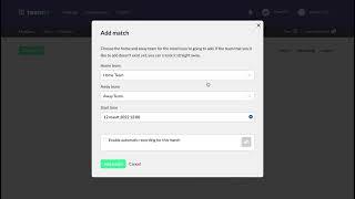 Schedule match for automatic recording - automatic camera TeamTV