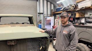 “Mean Green” dent side begins its transformation