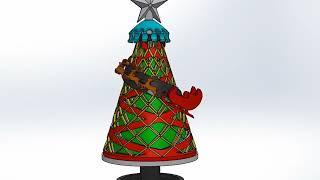 Christmas Tree-Santa Sleigh Assembly 3D model design & 3D Print #3dmodels #3ddesigns  #blender #FDM