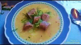 Пшённый  суп с домашней колбасой.Hirse suppe.Рецепт Поволжских немцев.