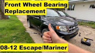 Front Wheel Bearing Replacement Ford Escape Mercury Mariner 2008 2009 2010 2011 2012 08 09 10 11 12