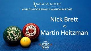 World Indoor Bowls Championship 2025 Nick Brett vs Martin Heitzman - Day 7 Match 2