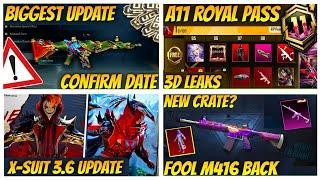 OMG! 3.6 Update X-Suit | Panda M416 Upgradable Gun date | A11 Royale Pass 3D Leaks | M4 Fool Crate