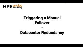 Data Redundancy - Trigger Manual Failover