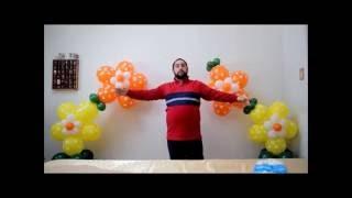 No helium flower balloon arch  How to make a flower arch without a frame stand or helum