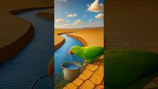 The parrot saves all the struggling fish by creating a pond  #ai #parrot