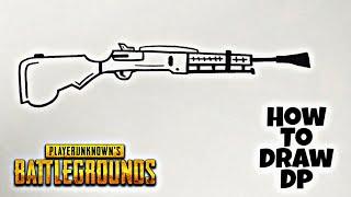 HOW TO DRAW DP28 GUN FROM PUBG_Easy For Kids