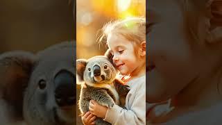 Girl's Sweet Moment Hugging a Koala! #Shorts #KoalaHug #Smiles #unlikelyanimalfriends #BeastStudio