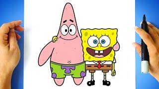 How to DRAW SPONGEBOB and PATRICK STAR step by step - SpongeBob SquarePants