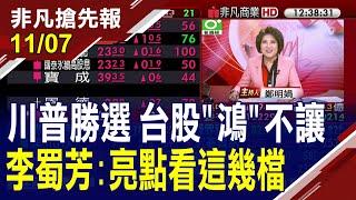 【川普勝選 台股"鴻"不讓 李蜀芳:亮點看這幾檔】20241107(鄭明娟×李蜀芳) @ustvhotstock