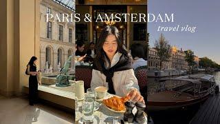 Paris and Amsterdam vlog | must-try cafes, museum day, canal cruise at sunset  