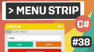 Learn C# - Menu Strip - Episode #38
