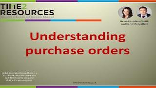 Understanding purchase orders