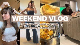 WEEKEND VLOG | hair care, cooking a roast, clothes haul & skin peel appointment