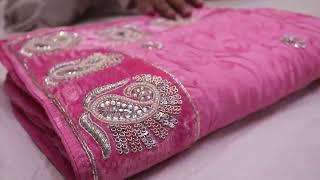 ARNG-3871 “The Persian Pink” Premium Handcrafted Saree||Jackuard Fabric||Zardozi||Pearls