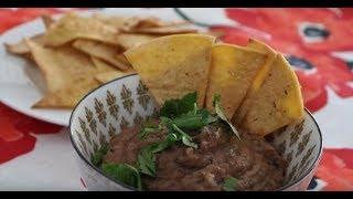 How to make black bean dip and homemade chips