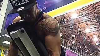 Freddy Naidu training arms w/ IFBB Pro John Nguyen & National physique athlete Alex Milan.