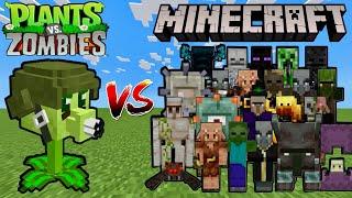 Mega Gatling Pea vs Minecraft Mobs ( Plants vs zombie ) #minecraft #pvz #pvz2