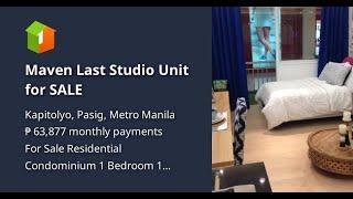 Maven Last Studio Unit for SALE