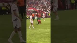 Cristiano Ronaldo hits the "Siuuuu!" with a fan 