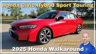 2025 Honda Civic Hybrid Sport Touring Sedan Walkaround Standard Features Review