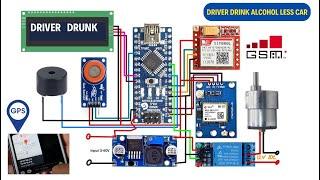 Alcohol sensing alert with engine locking system Using Arduino | GPS & GSM