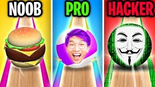 NOOB vs PRO vs HACKER In GOING BALLS! (ALL LEVELS & MAX LEVEL SKINS UNLOCKED!)