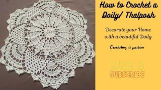 How to Crochet a Doily| Thalposh| Placemat| Full Tutorial| #crochet #doily #crochetworld #tutorial