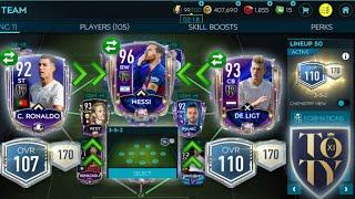 I got MESSI & Ronaldo in TOTY! - 107 to 110 OVR TOTY Insane team upgrade + TOTW packs FIFA Mobile 20