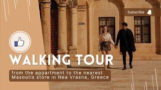 WALK with us to MASOUTIS STORE in NEA VRASNA, GREECE (subtitled)