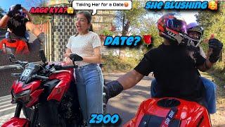 Is Ladki Ko Date pe le hi Gaye apni Kawasaki z900 pe  | Public Reaction