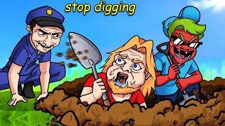 trolling cops by digging a hole...