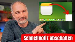 Mac: Schnellnotiz in der Ecke abschalten | Sir Apfelot