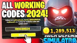 *NEW* ALL WORKING CODES FOR TOWER DEFENSE SIMULATOR IN 2024! ROBLOX TOWER DEFENSE SIMULATOR CODES