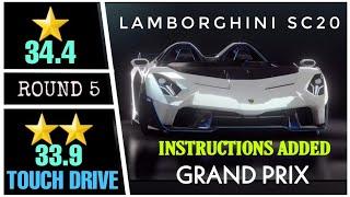 Asphalt 9 | Touch Drive | Lamborghini SC20 Grand Prix Round 5 | 1 star,2 star Run Instructions Added