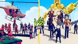 MODERN POLICE & MILITARY TEAM vs TITAN CLOCKMAN TEAM - Totally Accurate Battle Simulator TABS