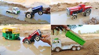 Auto Rickshaw Deep in Mud | Tata Truck full Loading | Tractor Loading | Tipper Truck | Parth Kids