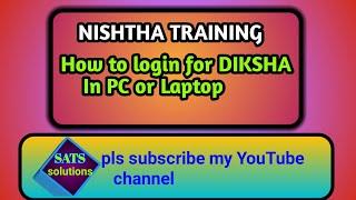 How to login for DIKSHA In PC or Laptop?