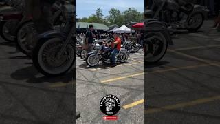 Old Man With Harley Davidson Softail Heritage Custom At Laconia Motorcycle Week 2025