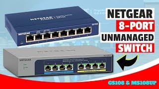 NETGEAR 8-Port Gigabit Ethernet Unmanaged Switch |  NETGEAR GS108 & MS108UP Review In 2023