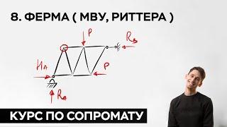 8. Ферма ( МВУ, Риттера ) ( практический курс по сопромату )