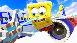 Throwing SPONGEBOB Into Plane Engine - Teardown Mods Gameplay