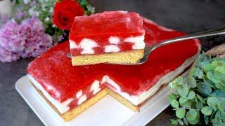 Easy cake in minutes! Pastry chefs are looking for this recipe! Strawberry cake with mascarpone