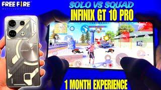 infinix GT 10 pro 5g 1 month impersonation and free fire gameplay test game turbo solo vs squad 27 k