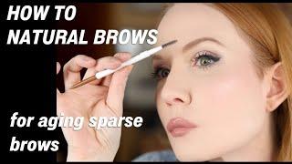 Natural brow tutorial for sparse aging brows