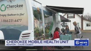 Mobile health clinic serving flood victims in Cocke County