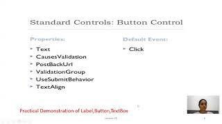 Lecture 29  Label, Button, Textbox in C Sharp Dot net